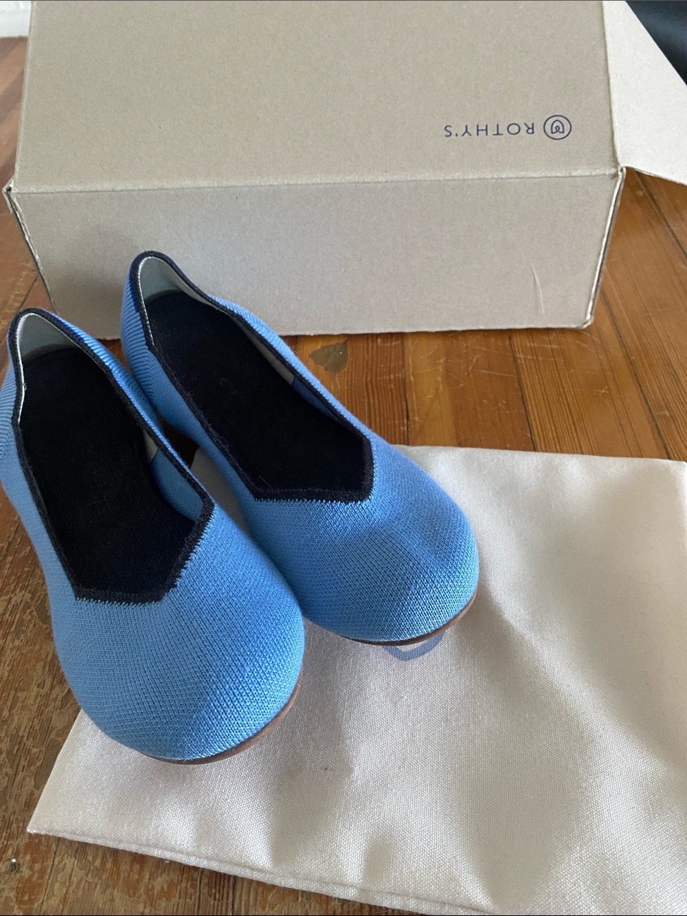 Rothy's Light Blue Merino Wool Flats